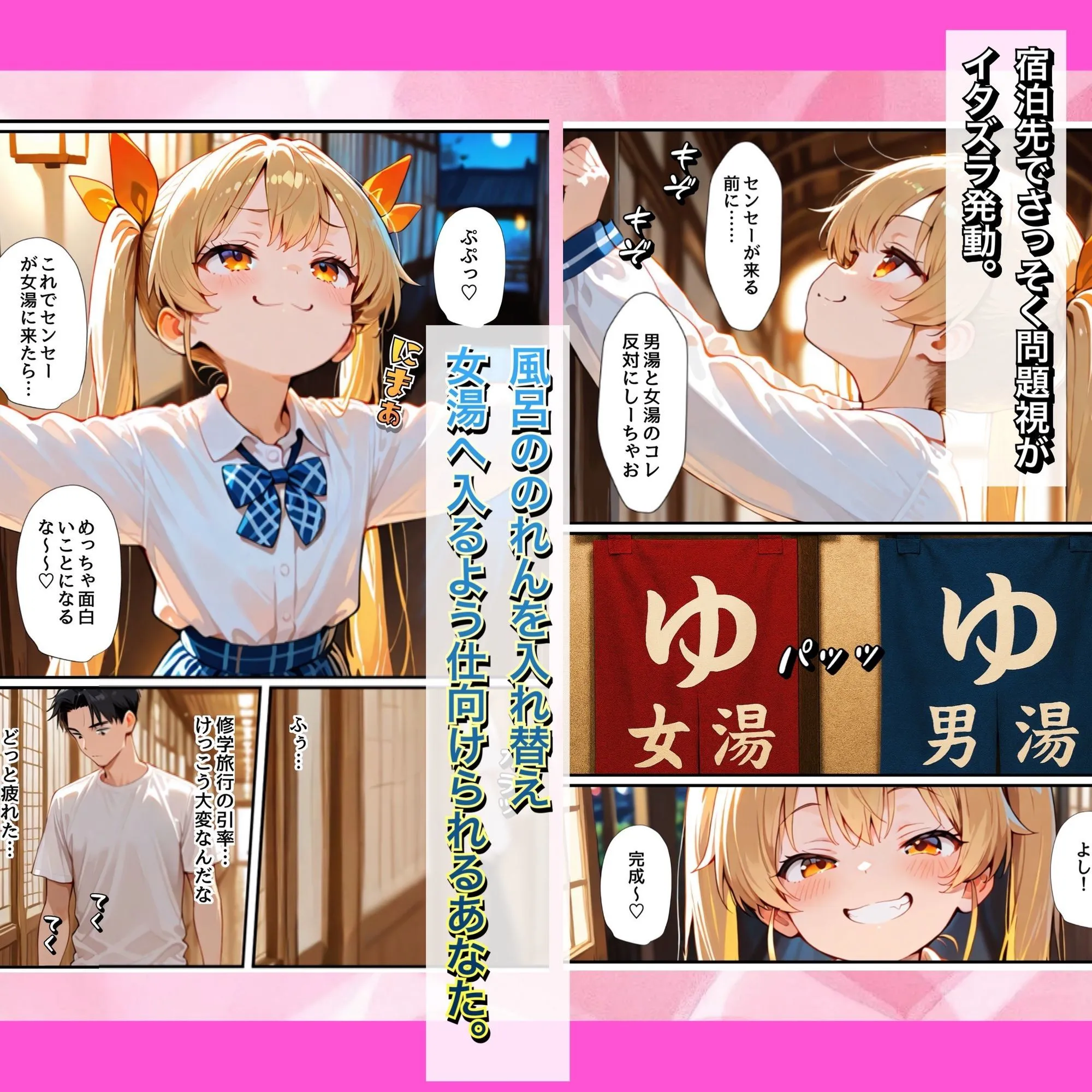 メスガ〇女学園〜生徒に代わりばんこにちんぽ使われるハーレム修学旅行〜