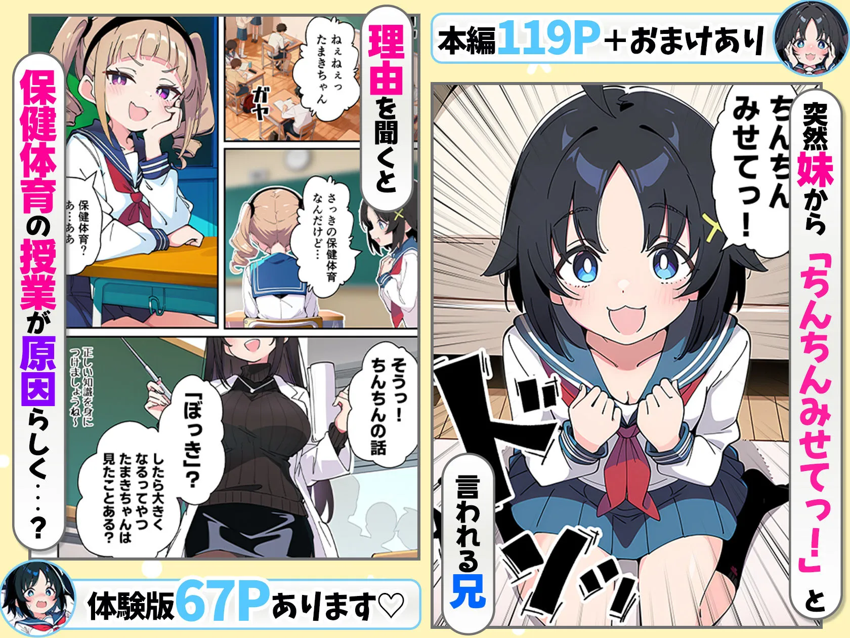 性に好奇心旺盛な妹と実践形式で性教育して中出しえっちする話