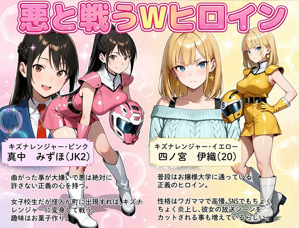 正義の戦隊ヒロイン!無限ハードSEXで戦えないほど快楽依存に調教され悪の組織に完堕ちする!・前編