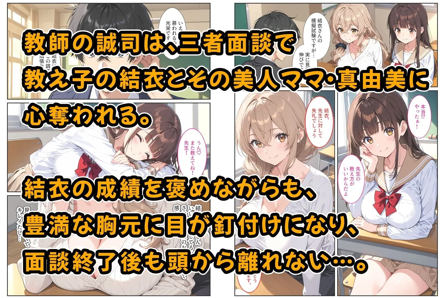 デリヘル呼んだら教え子のママが来たので孕ませました〜娘も一緒に種付けて腹ボテ家族に〜