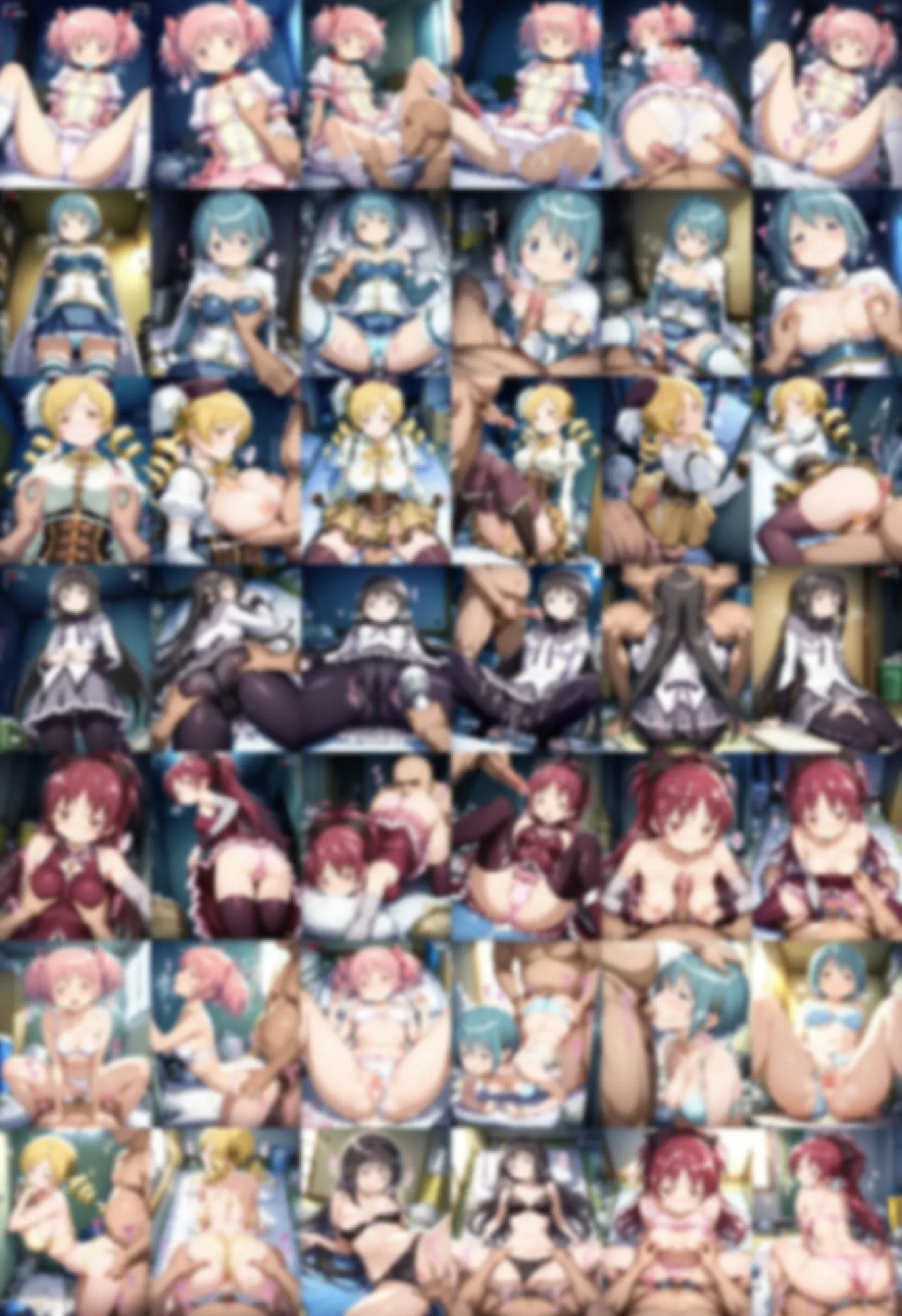 お持ち帰りされた魔法少女達がおじさんと朝までSEX