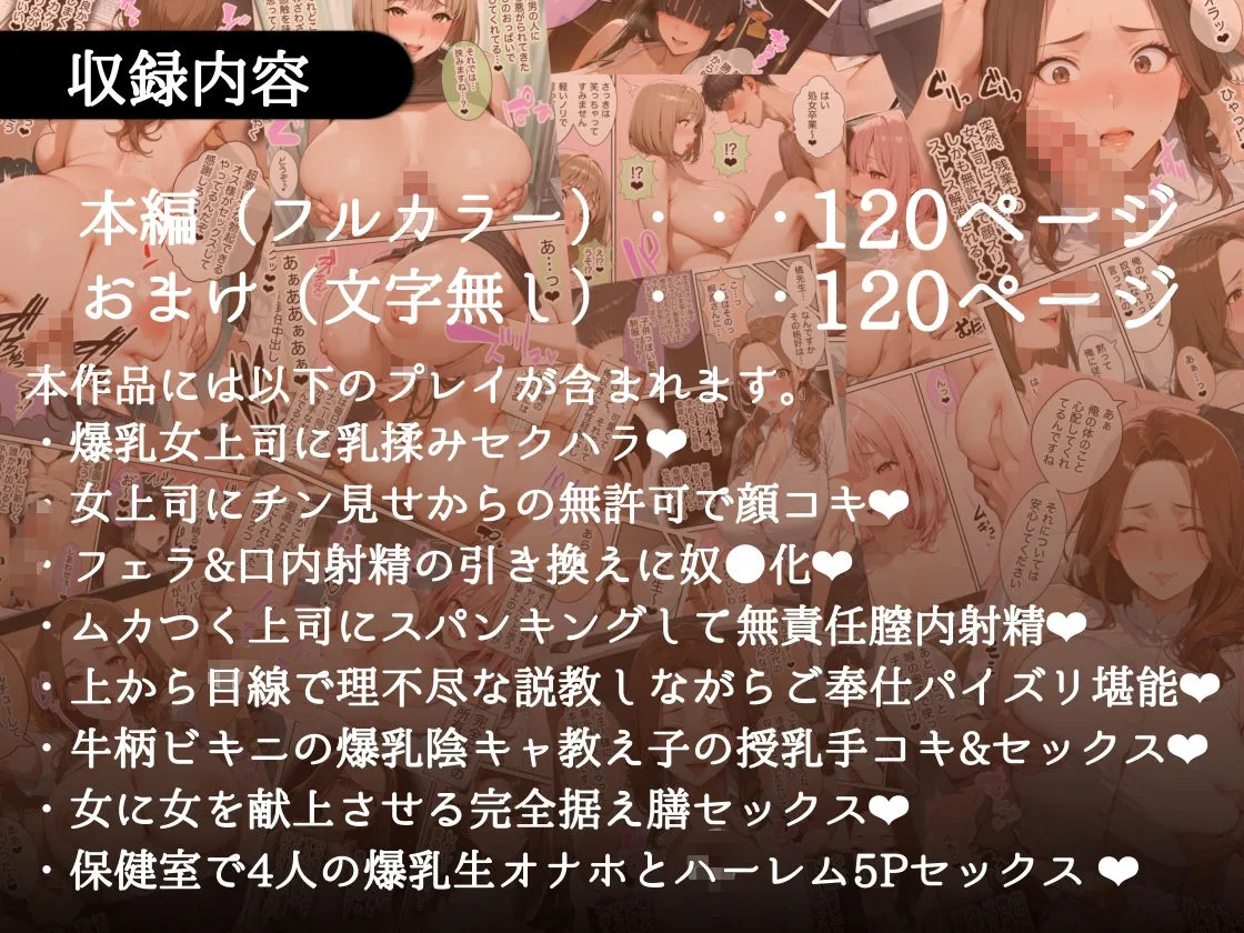 俺しか勃起できない世界  〜Mカップパワハラ女上司＆Lカップ保健教師生オナホ化〜