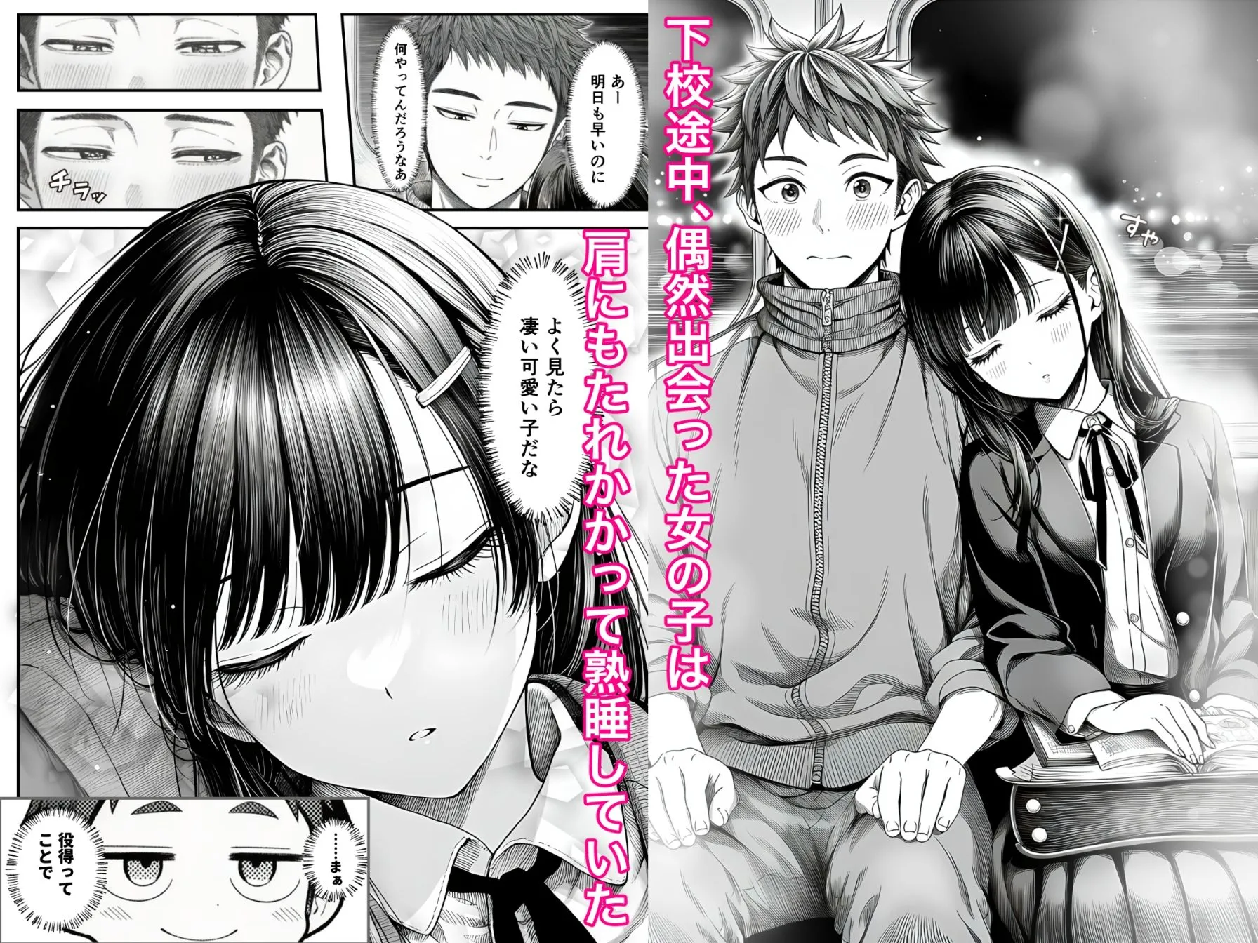 電車で何度も肩にもたれかかってくる女の子と、子作りセックスしてしまった