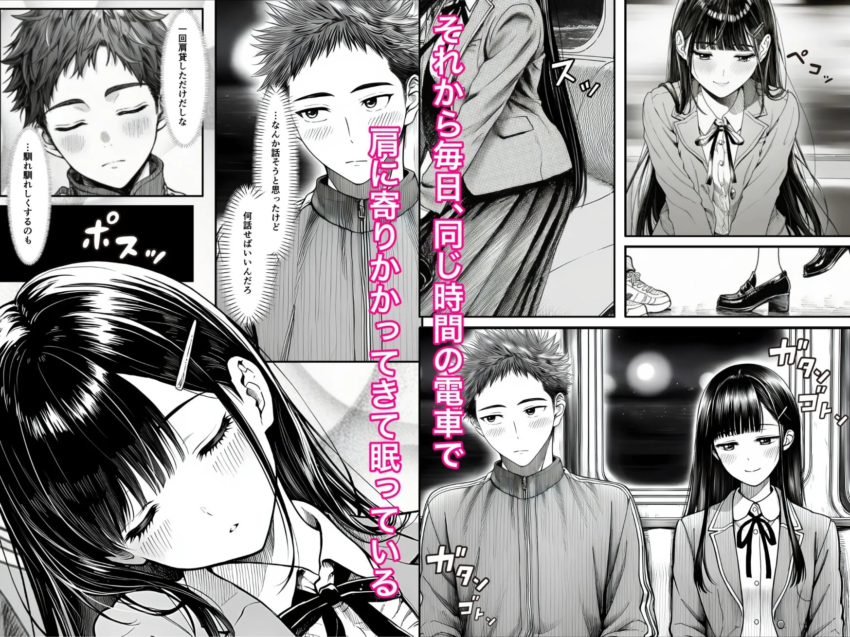 電車で何度も肩にもたれかかってくる女の子と、子作りセックスしてしまった