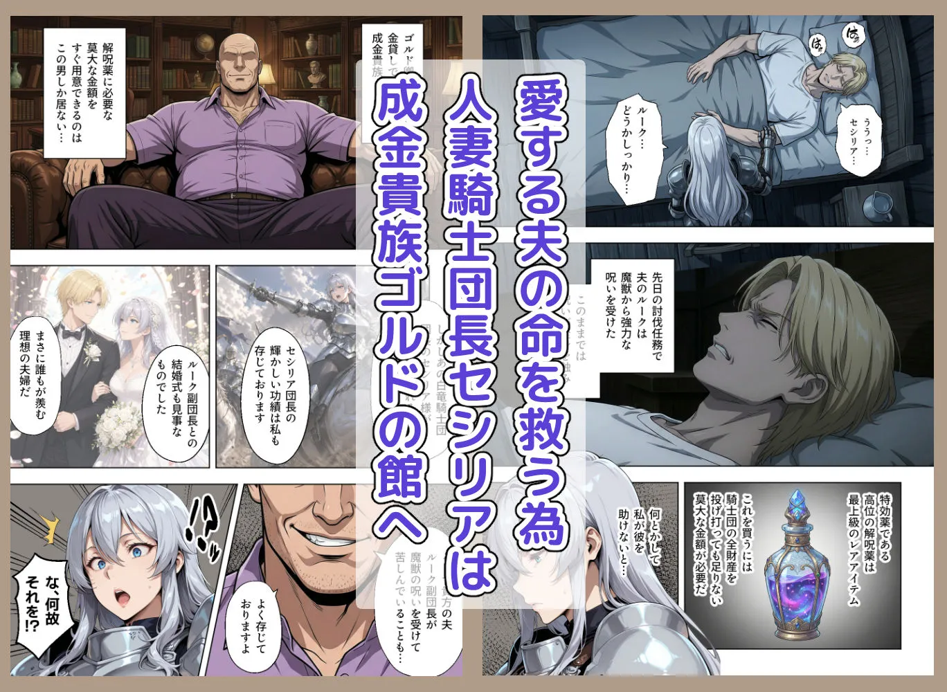 絶対服従契約〜気高き人妻騎士団長が成金おっさん貴族に性教育されてメス堕ちする話